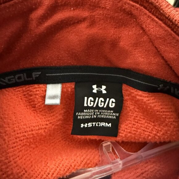 Adidas Storm 1/4 Zip Pullover Rusty Red Orange Mock Neck Men's Size Large - Picture 3 of 5